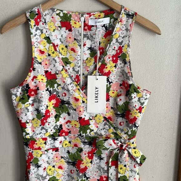 Likely Floral Vera Dress Ivory/red Multi - Picture 4 of 16